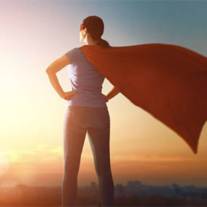 woman in cape